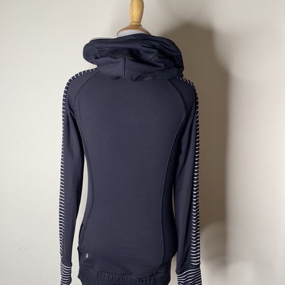 Lululemon Parallel Stiped Black and White Think Fast Hoodie - Picture 9 of 9